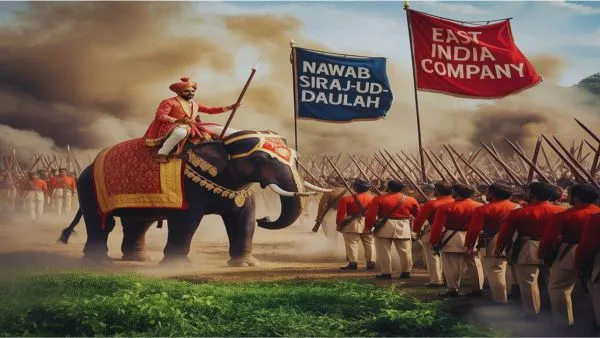 পলাশীর যুদ্ধ এর ঐতিহাসিক দৃশ্য যেখানে বাংলার স্বাধীনতার ভাগ্য নির্ধারিত হয়