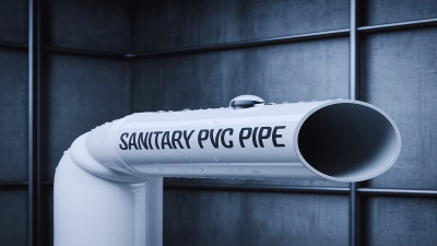 বাঁকানো সাদা পিভিসি স্যানিটারি পাইপ, যার গায়ে SANITARY PVC PIPE লেখা রয়েছে