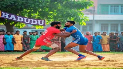হাডুডু খেলার নিয়ম শিখছে খেলোয়াড়রা গ্রামীণ মাঠে