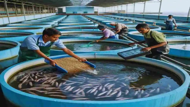 মৎস্য চাষের আধুনিক পদ্ধতি ব্যবহার করে উন্নত মাছ উৎপাদনের চিত্র