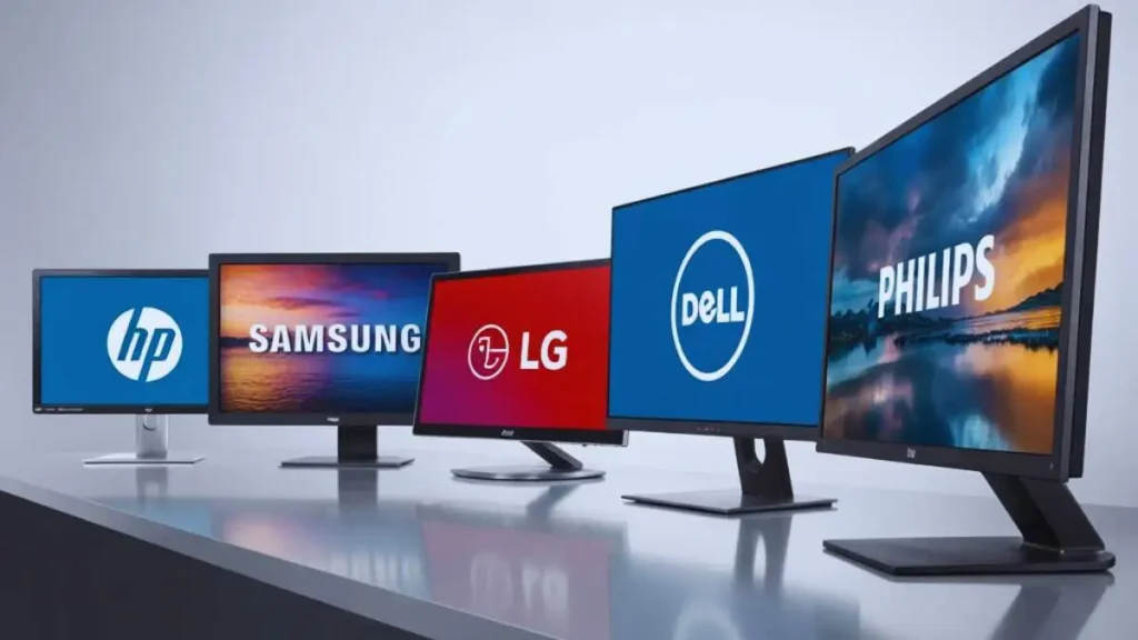 কম্পিউটার মনিটর ব্যবহার করে অফিস ডেস্কের ছবি