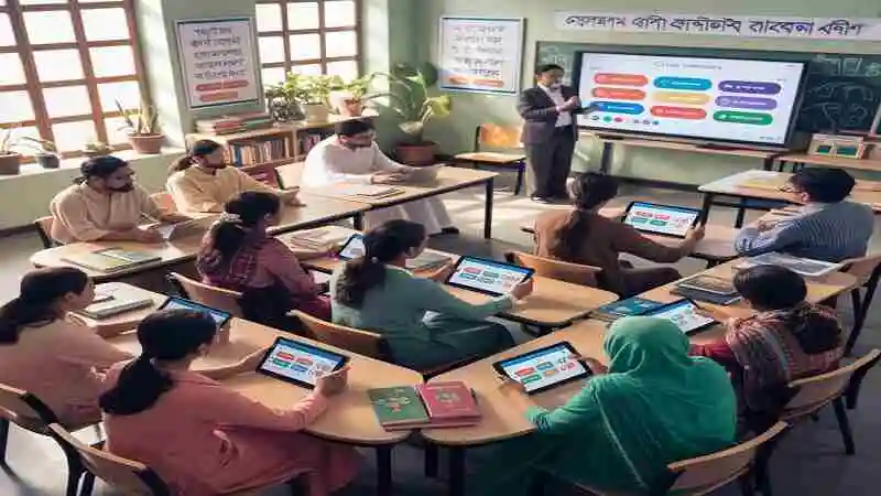 শিক্ষকদের আধুনিক প্রশিক্ষণ পদ্ধতি শেখার একটি কর্মশালার ছবি