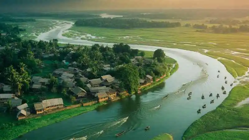 সুরমা নদীর অবস্থান ও সিলেটের মানচিত্রে অবস্থান দেখানো