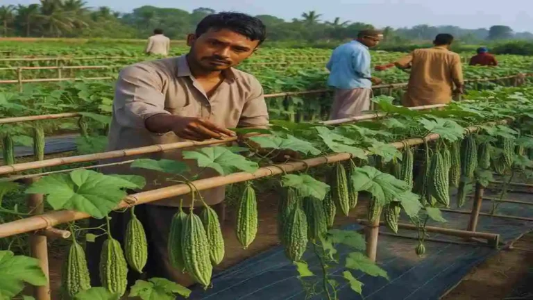 করলা চাষ এর ক্ষেত, সবুজ করলা গাছের সুন্দর ছবি