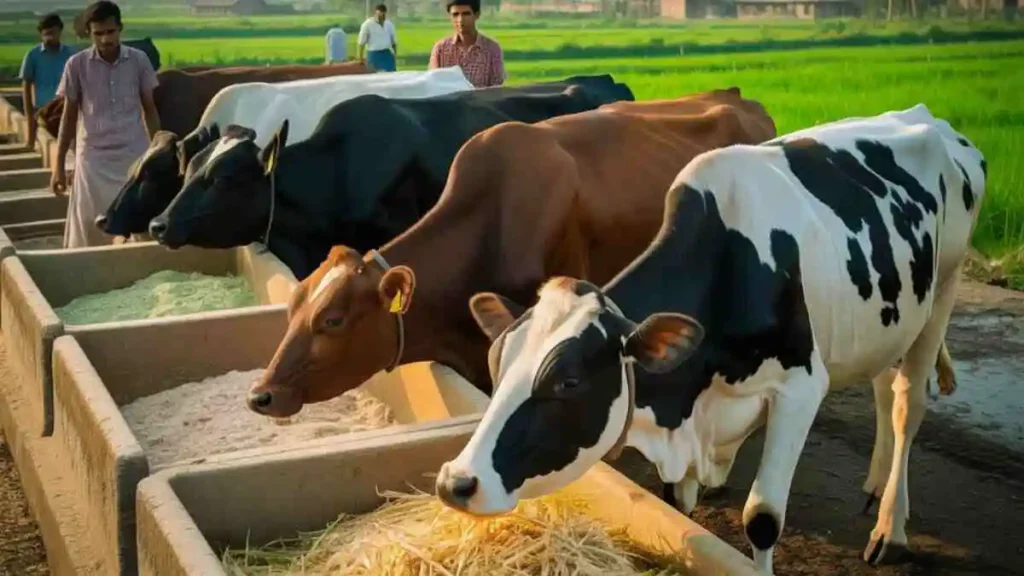 গরু মোটাতাজাকরণ পদ্ধতি অনুযায়ী খাওয়ানো এবং ওজন বাড়ানো প্রক্রিয়া