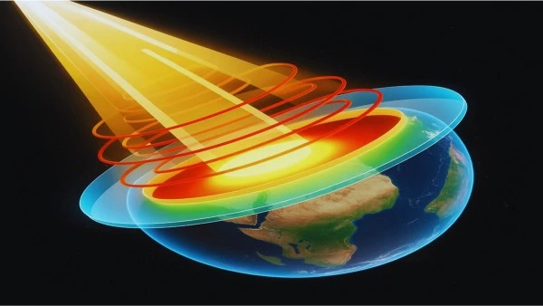 গ্রীন হাউস ইফেক্ট কীভাবে পৃথিবীর তাপমাত্রা বৃদ্ধি করে তার চিত্র