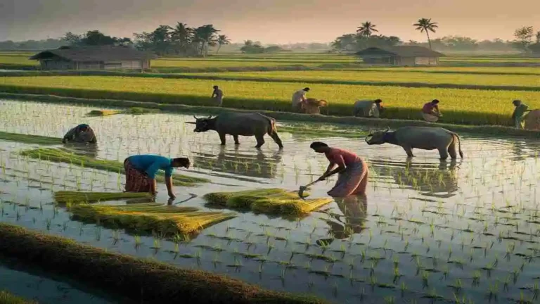 বোরো ধান চাষের মাঠ, সঠিক পরিচর্যায় সবুজ ও সুস্থ বোরো ধানের ফসল