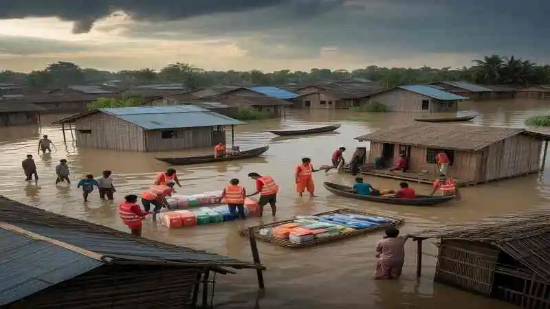 বন্যা প্রস্তুতি ও সুরক্ষা পরিকল্পনা অনুযায়ী জরুরি সরঞ্জাম ও নিরাপদ আশ্রয়ের প্রস্তুতি