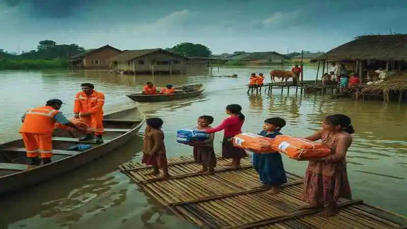 বন্যার আগে করণীয় হিসেবে জরুরি প্রস্তুতি ও নিরাপদ আশ্রয়ের ব্যবস্থা করা
